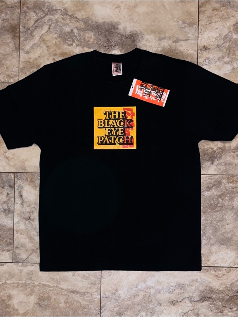 The Black Eye Patch As Advertised Label T-Shirt Black Japanese Streetwear Medium
